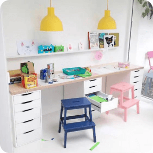 ikea hack storage desk