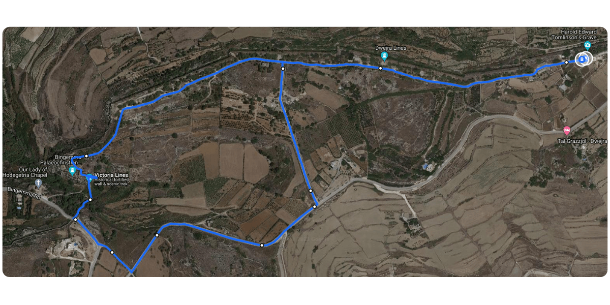 Dwejra Lines Walk Route