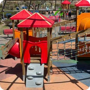 slides area for older kids in playground