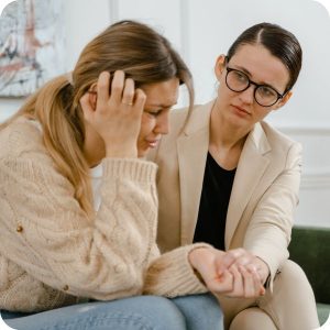 Comforting woman who had a miscarriage
