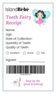 Island Bebe Tooth Fairy Receipt